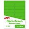 JAM Paper® Shipping Address Labels, Rectangular, 1 1/3 x 4, Neon Green, 126/Pack (359329613)