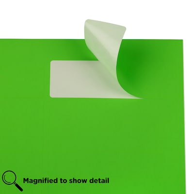 JAM Paper Address Labels, 1 1/3" x 4", Neon Green, 14 Labels/Sheet, 9 Sheets/Pack (359329613)