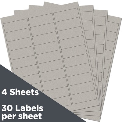 JAM Paper Laser/Inkjet Address Labels, 1 x 2 5/8, Silver Metallic, 120 Labels/Pack (40732536)