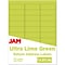 JAM Paper Laser/Inkjet Mailing Address Labels, 1 x 2 5/8, Ultra Lime Green, 120 Labels/Pack (30272