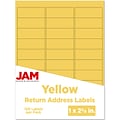 JAM Paper Laser/Inkjet Mailing Address Label, 1 x 2 5/8, Yellow, 30 Labels/Sheet, 4 Sheets/Pack (3