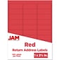 JAM Paper Laser/Inkjet Address Labels, 1" x 2 5/8", Red, 30 Labels/Sheet, 4 Sheets/Pack (4514939)