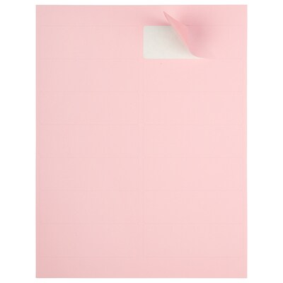 JAM Paper® Address Labels, 1 1/3 x 4, Baby Pink, 14 Labels/Sheet, 9 Sheets/Pack, 126 Labels/Pack  (359332499)