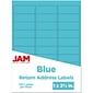 JAM Paper Laser/Inkjet Mailing Address Labels, 1 x 2 5/8, Blue, 120 Labels/Pack (302725762)