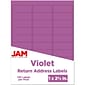 JAM Paper Laser/Inkjet Mailing Address Label, 1" x 2 5/8", Purple, 30 Labels/Sheet, 4 Sheets/Pack (302725788)