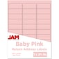 JAM Paper Laser/Inkjet Address Label, 1" x 2 5/8", Baby Pink, 30 Labels/Sheet, 4 Sheets/Pack (4052895)