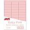 JAM Paper Laser/Inkjet Address Label, 1 x 2 5/8, Baby Pink, 30 Labels/Sheet, 4 Sheets/Pack (405289