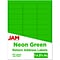 JAM Paper Laser/Inkjet Address Labels, 1 x 2 5/8, Neon Green, 30 Labels/Sheet, 4 Sheets/Pack (3543