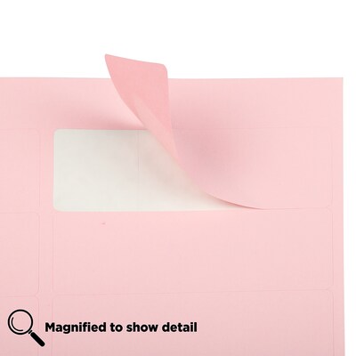 JAM Paper® Address Labels, 1 1/3 x 4, Baby Pink, 14 Labels/Sheet, 9 Sheets/Pack, 126 Labels/Pack  (359332499)