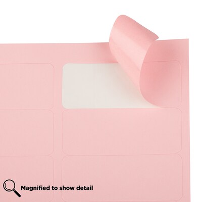 JAM Paper Laser/Inkjet Address Label, 1" x 2 5/8", Baby Pink, 30 Labels/Sheet, 4 Sheets/Pack (4052895)