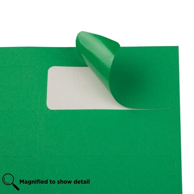 JAM Paper Laser/Inkjet Mailing Address Label, 1" x 2 5/8", Green, 30 Labels/Sheet, 4 Sheets/Pack (302725772)