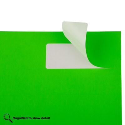 JAM Paper Laser/Inkjet Address Labels, 1" x 2 5/8", Neon Green, 30 Labels/Sheet, 4 Sheets/Pack (3543284)