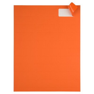 JAM Paper Laser/Inkjet Mailing Address Label, 1" x 2 5/8", Orange, 30 Labels/Sheet, 4 Sheets/Pack (302725782)