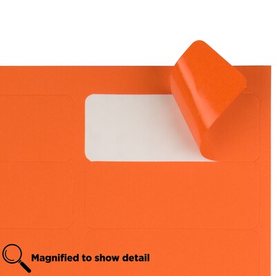 JAM Paper Laser/Inkjet Mailing Address Label, 1" x 2 5/8", Orange, 30 Labels/Sheet, 4 Sheets/Pack (302725782)