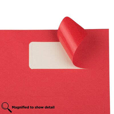 JAM Paper Laser/Inkjet Address Labels, 1" x 2 5/8", Red, 30 Labels/Sheet, 4 Sheets/Pack (4514939)