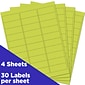 JAM Paper Laser/Inkjet Mailing Address Labels, 1" x 2 5/8", Ultra Lime Green, 120 Labels/Pack (302725778)