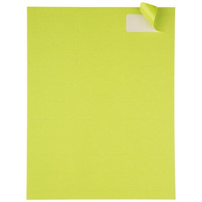 JAM Paper Laser/Inkjet Mailing Address Labels, 1" x 2 5/8", Ultra Lime Green, 120 Labels/Pack (302725778)