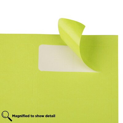 JAM Paper Laser/Inkjet Mailing Address Labels, 1" x 2 5/8", Ultra Lime Green, 120 Labels/Pack (302725778)