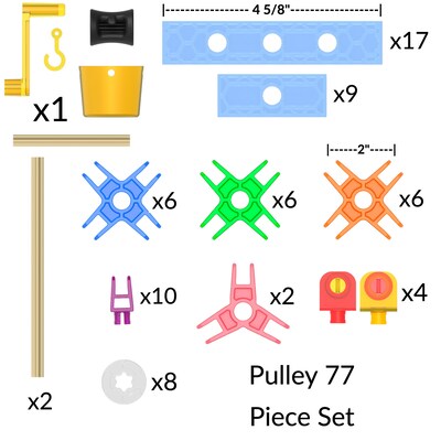 Brackitz Pulleys Building Toy Set, 77 Pieces (BKZBZ82213)