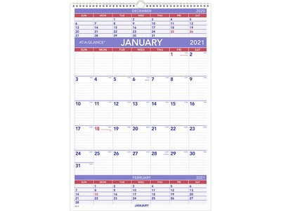 2021 AT-A-GLANCE 22.75 x 15.5 Wall Calendar, White (PM6-28-21)