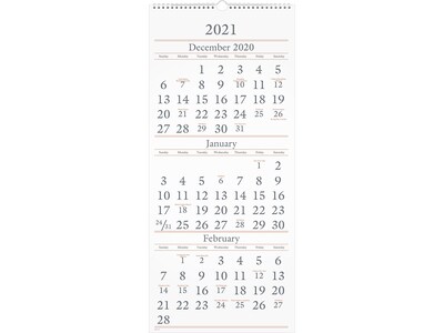 2021 AT-A-GLANCE 27 x 12 Wall Calendar, White/Black/Brown (SW115-28-21)