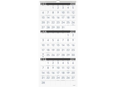 2021 AT-A-GLANCE 27 x 12 Wall Calendar, White/Black (PM11X-28-21)