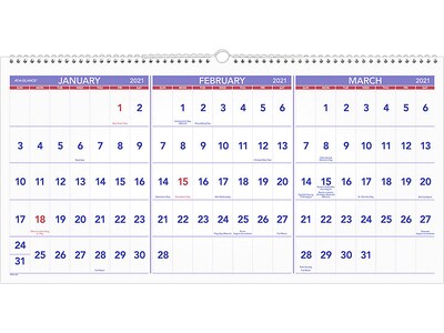 2021 AT-A-GLANCE 12 x 23.5 Wall Calendar, White (PM14-28-21)