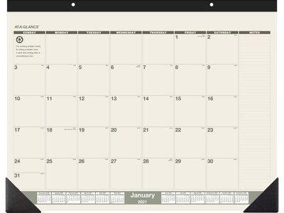 2021 AT-A-GLANCE 17 x 22 Desk or Wall Calendar, Cream/Gray/Black (SK32G-00-21)