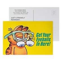 Custom Full Color Postcards, Garfield Eyeballs, 4 x 6, 12 pt. Coated Front Side Stock, Flat Print,