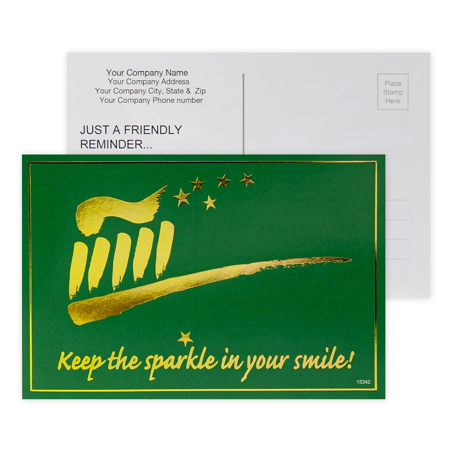 Custom Foil Postcards, Keep the Sparkle- Gold Foil, 4 x 6, 12 pt. Coated Front Side Stock, Flat Print, Horiz, 2-Sided, 100/Pk