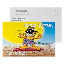 Custom Full Color Postcards, Garfield Long Time No Sea, 4 x 6, 12 pt. Coated Front Side Stock, Flt