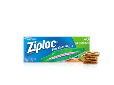 Ziploc Zipper Sandwich Bag, 40 Bags/Box (315882)