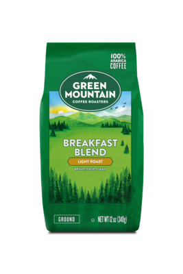 Green Mountain Breakfast Blend Ground Coffee, Light Roast, 12 oz. (38520)