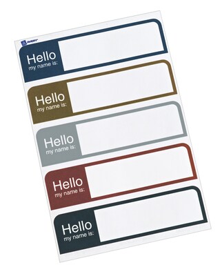 Avery Flexible Hello Sticker Name Badge Labels, 1 x 3-3/4, Assorted Colors, 100/Pack (5154)