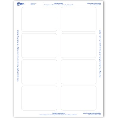 Avery Adhesive Laser/Inkjet Name Badges, 2 1/3" x 3 3/8", White, 160 Labels Per Pack (8395)