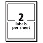 Avery Laser/Inkjet Sticker Name Badge Labels, 2 1/3" x 3 3/8", White w/ Blue Border, 100 Labels Per Pack (5144)