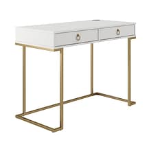 CosmoLiving by Cosmopolitan Camila 42 Writing Desk, White/Gold (1796013COM)