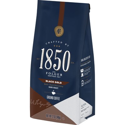 1850 Black Gold Ground Coffee, Dark Roast, 12 oz. (SMU60516)