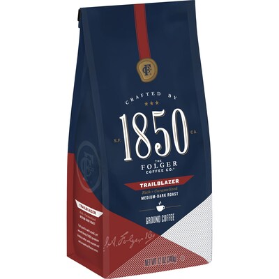 1850 Trail Blazer Ground Coffee, Medium-Dark Roast, 12 oz. (SMU60515)