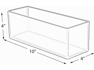 Azar Deluxe Open Lid Storage Bin, Clear, 4/Pack (556344)