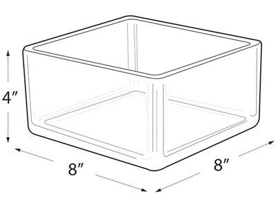 Azar Deluxe Open Lid Storage Bin, Clear, 4/Pack (556348)