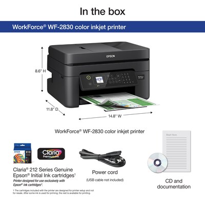Epson Workforce WF-2830 Wireless Color Inkjet All-In-One Printer