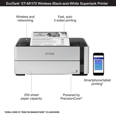 Epson EcoTank ET-M1170 Wireless Monochrome Inkjet Printer