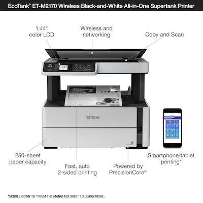 Epson EcoTank ET-M2170 Wireless Monochrome All-in-One SuperTank Printer