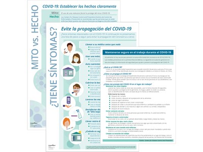ComplyRight COVID-19 Employee Preparedness Poster Kit, Spanish, 10 x 14, Teal/White (N0100)