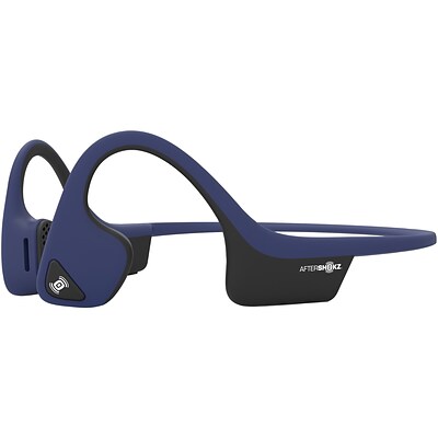 AfterShokz Trekz Air Wireless Bluetooth Bone Conduction Stereo Headphones with Microphone, Midnight Blue (AS650MB)