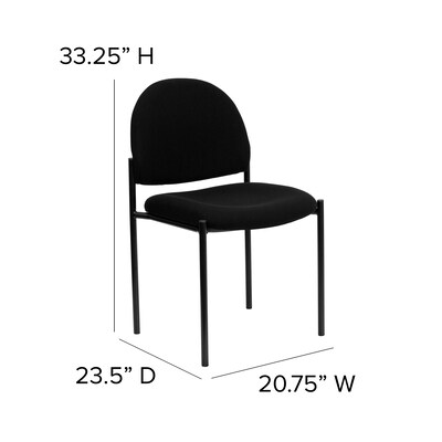 Flash Furniture Tania Fabric Stackable Side Reception Chair, Black (BT5151BK)