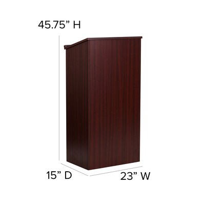 Flash Furniture 45.75H" Floor Lectern, Mahogany (MT-M8830-LECT-MAH-GG)