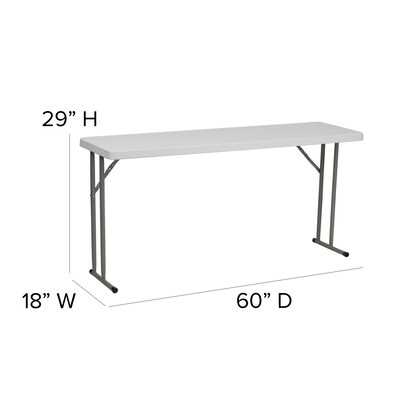 Flash Furniture Kathryn Folding Table, 60" x 18", Granite White (RB1860)