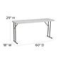 Flash Furniture Kathryn Folding Table, 60" x 18", Granite White (RB1860)